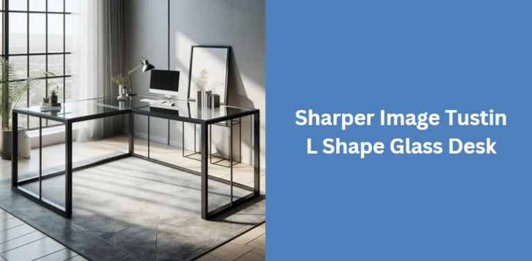 Sharper Image Tustin L Shape Glass Desk